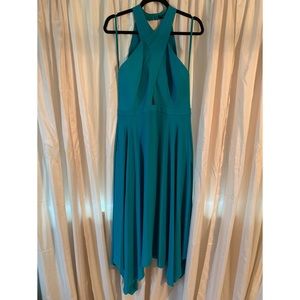 BCBG Teal Cutout Midi Dress